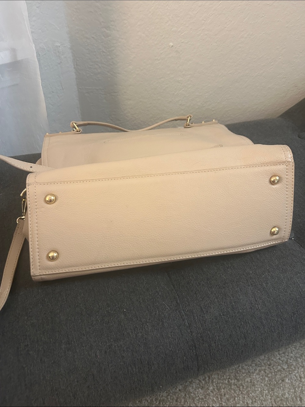 C&C California Beige Leather Crossbody Tote - Picture 8 of 8